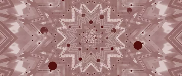 Neon Tünel Gül Yıldız Kaleidoskopu Vj Loop 2.39:1 Cinemascope 60fps Ekran Koruyucu