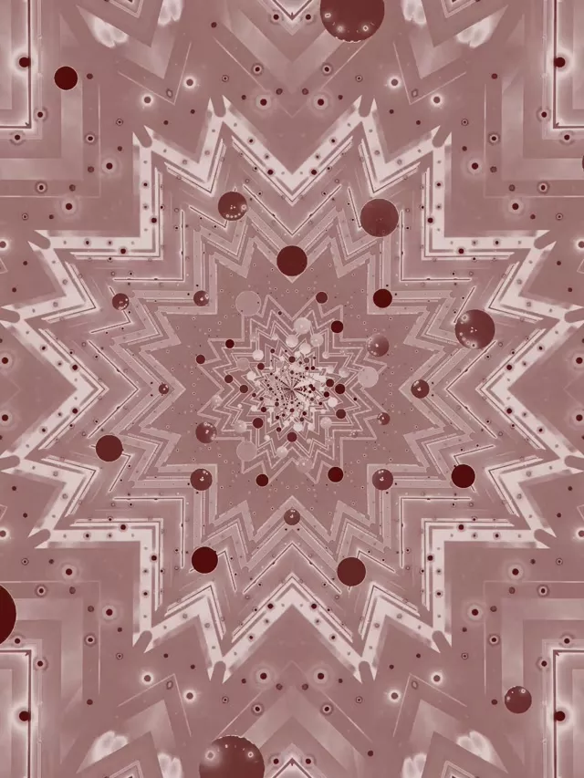 Terowong Neon Kaleidoskop Bintang Mawar VJLoops 3:4 iPad Potret 60fps Screensaver