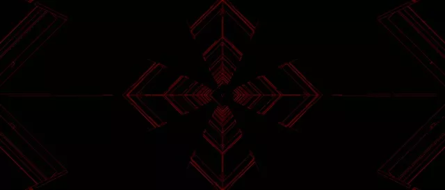 Red Neon Tunnel Kaleidoscope Arrow Vj Loop 21:9 Ultrawide 60fps Screensaver
