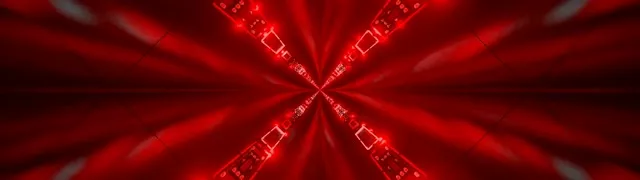 Túnel Neón Vermello Calidoscopio Explosión VJLoops 32:9 Super Ultrawide 60fps Protector de Pantalla