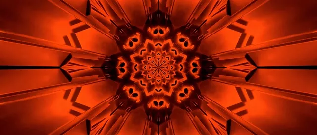 Red Neon Tunnel Kaleidoscope Screensaver 21:9 Ultrawide 60fps VJ Loop