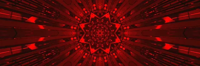 Raudono Neon Tunelio Kaleidoskopo Ekrano Užsklanda 3:1 Triple Wide 60fps VJ Loop