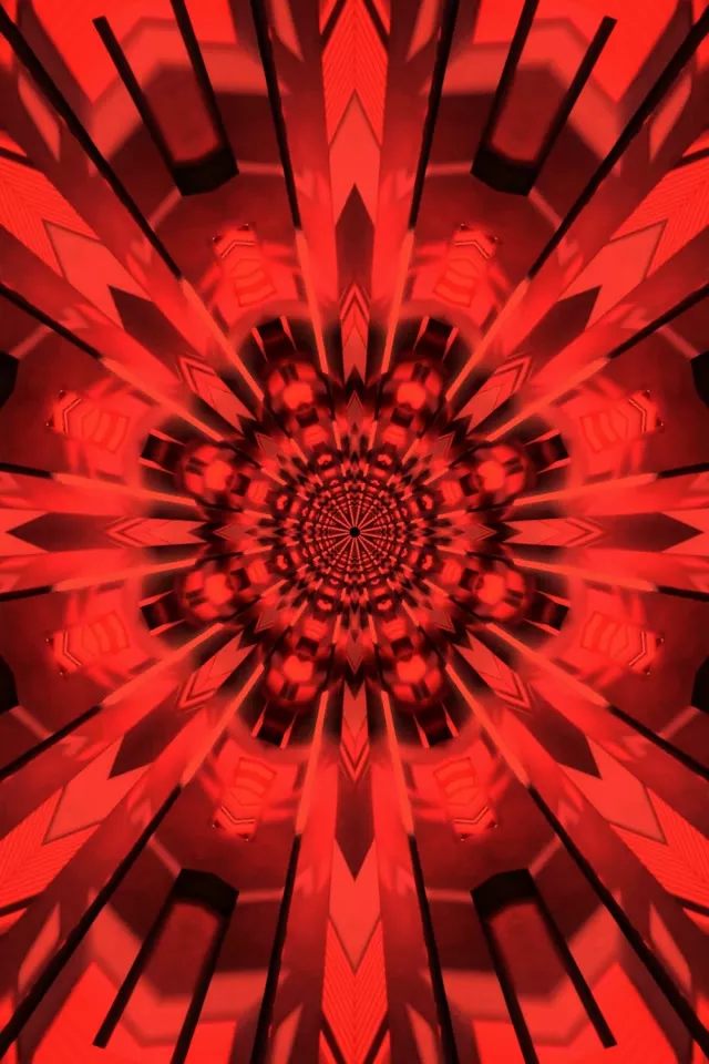 Ffractal Coch Caleidosgop Twnnel Neon 2:3 Photo Portrait 60fps Arbed Sgrin Vj Loop