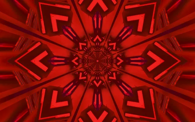 Red Fractal Kaleidoscope Neon Tunnel Vj Loop 16:10 Macbook 60fps Screensaver