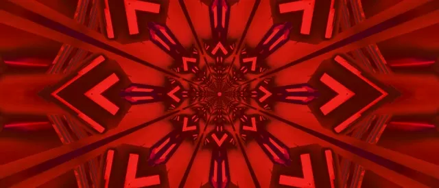 Red Fractal Kaleidoscope Neon Tunnel Vj Loop 21:9 Ultrawide 60fps Screensaver