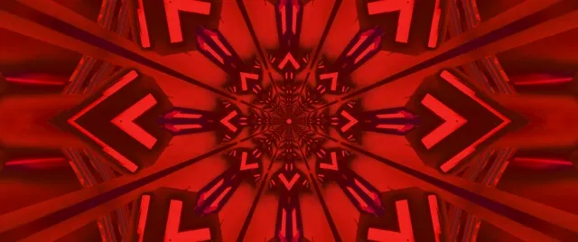 Red Fractal Kaleidoscope Neon Tunnel Vj Loop 2.39:1 Cinemascope 60fps Screensaver