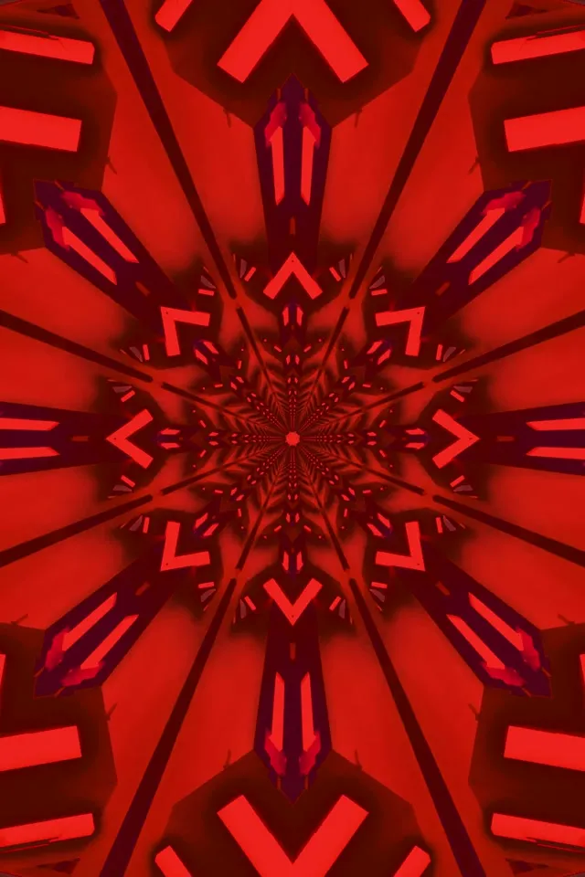 Fractal Rojo Caleidoscopio Túnel Neón Vj Loop 2:3 Foto Retrato 60fps Protector de Pantalla
