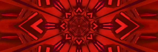 Red Fractal Kaleidoscope Neon Tunnel Vj Loop 3:1 Triple Wide 60fps Screensaver