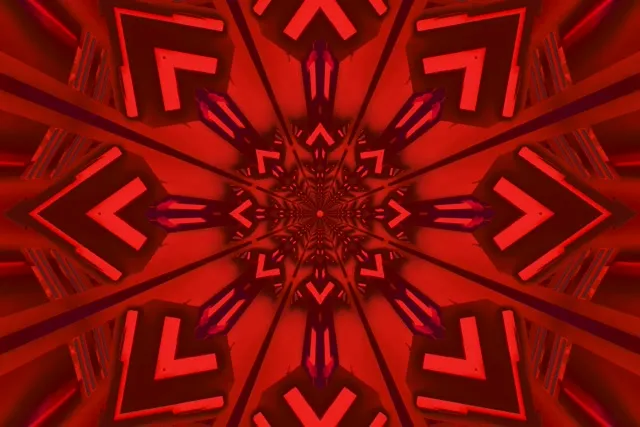빨간색 프랙탈 만화경 네온 터널 VJ Loop 3:2 Surface 60fps 화면보호기