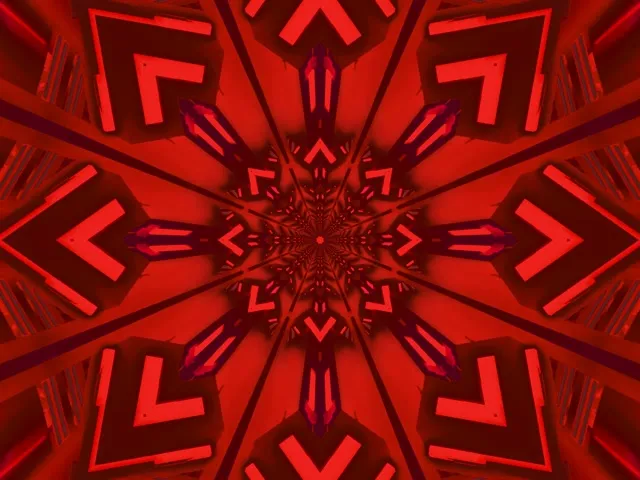 Rot Fraktal Kaleidoskop Neon Tunnel 4:3 Classic 60fps Bildschirmschoner VjLoop