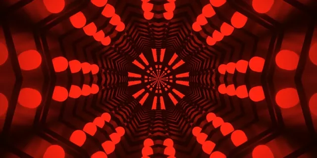 Red Neon Tunnel Kaleidoscope Vj Loop 2:1 Univisium 60fps Screensaver