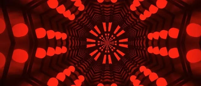 Red Neon Tunnel Kaleidoscope Vj Loop 21:9 Ultrawide 60fps Screensaver