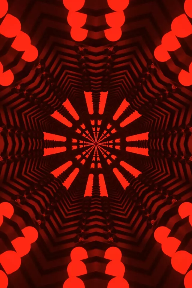 Túnel Neón Vermello Caleidoscopio VJ Loop 2:3 Foto Retrato 60fps Protector de Pantalla