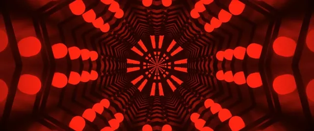 تونل نئون کالیدوسکوپ قرمز VJ Loop 2.39:1 سینماسکوپ 60fps صفحه نگهدار