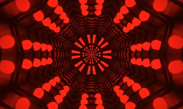 Túnel Neón Vermello Caleidoscopio VJ Loop 5:3 Ancho 60fps Protector de Pantalla