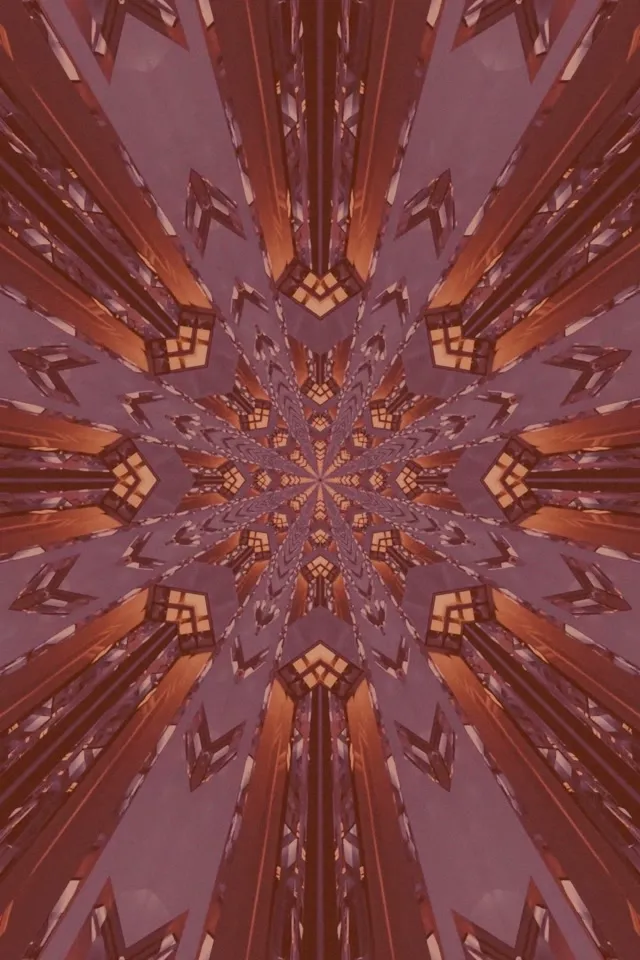 VJLoops 2:3 Portrait 60fps Neon Tunnel Radiant Amber Kaleidoscope Screensaver