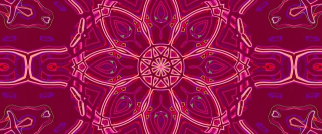 Neon Tunnel Kaleidoscope Mandala VJ Loop 2.39:1 Cinemascope 60fps Screensaver