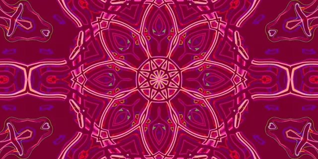 Neon Tunnel Kaleidoscope Mandala Vj Loop 2:1 Univisium 60fps Screensaver