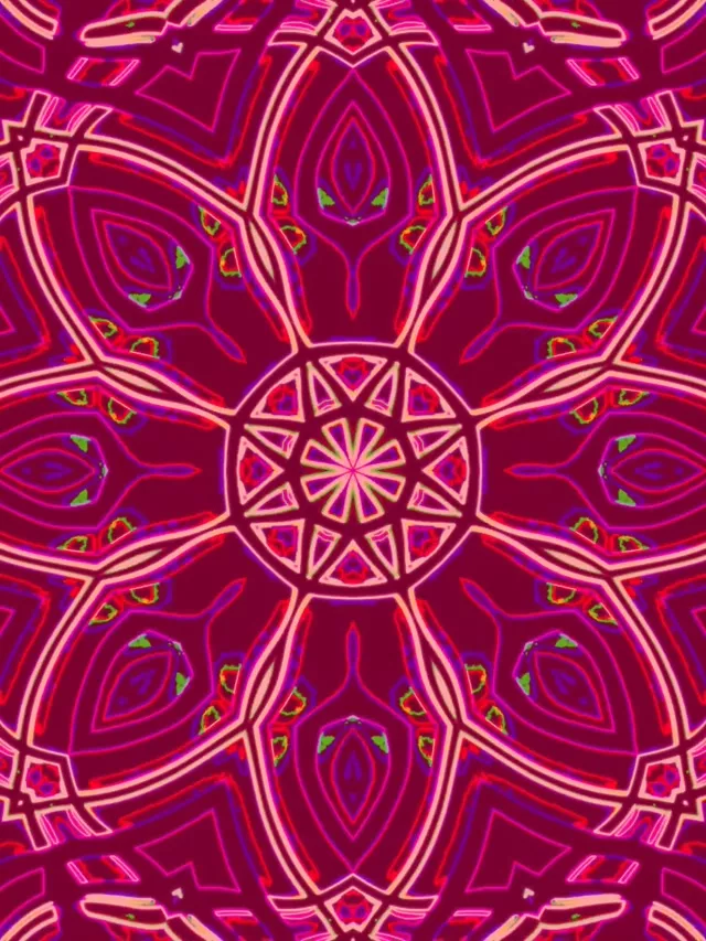 Neon Tünel Mandala Kaleidoskop VJ Loop 3:4 iPad Portrait 60fps Ekran Koruyucu