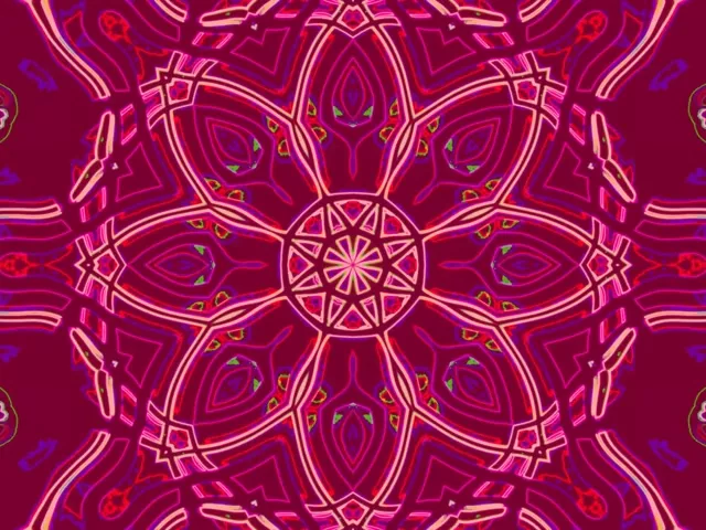 Neon Tunel Kaleidoskopo Mandala 4:3 Klasikoa 60fps Pantaila-babeslea Vj Loop