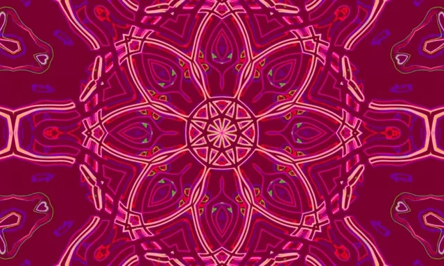 Neon Tunnel Mandala Kaleidoskop 5:3 Bred 60fps Pauseskærm VJ Loop