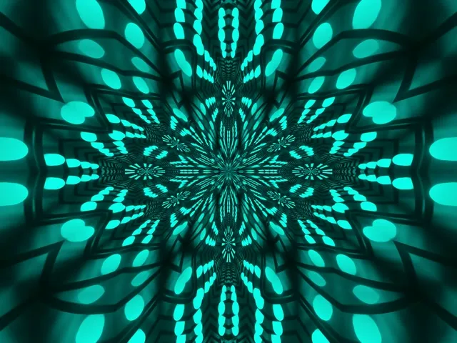 Tunnel al Neon Mandala Frattale Rosso 4:3 Classico 60fps Screensaver VJ Loop