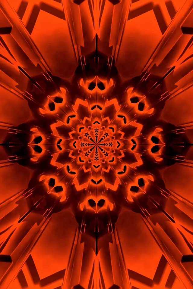 Punainen Neon Tunnel Mandala 60fps 2:3 Valokuva Pysty Näytönsäästäjä PC VJ Loop