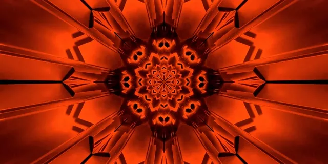 Црвен Неон Тунел Мандала Чувар на Екранот 2:1 Univisium 60fps VJ Loop