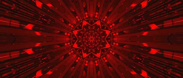Red Neon Tunnel Mandala Screensaver 21:9 Ultrawide 60fps VJ Loop