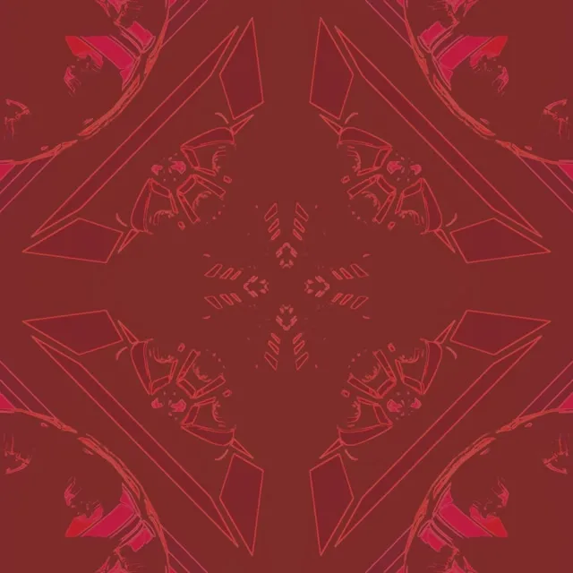 Red Kaleidoscope Diamond Neon Tunnel Vj Loop 1:1 Square 60fps Screensaver