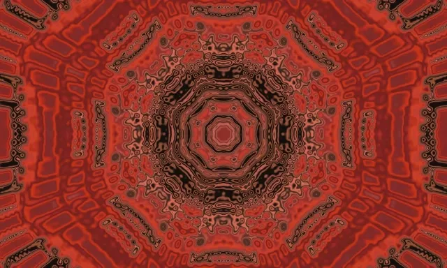 빨간색 네온 터널 만다라 화면보호기 5:3 와이드 60fps VJLoops PC