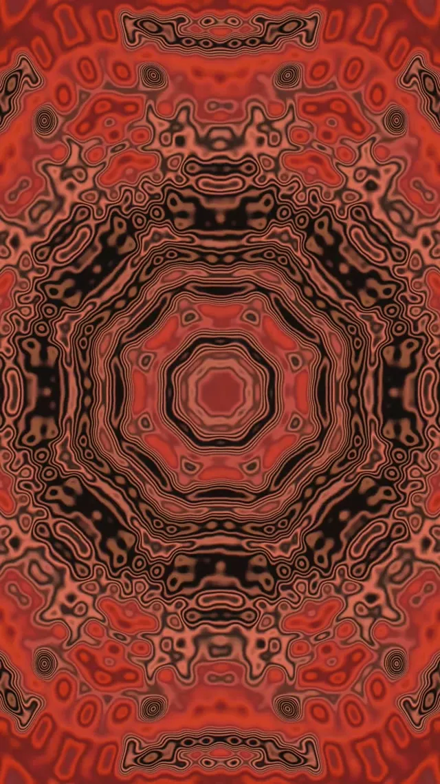 Red Neon Tunnel Mandala Screensaver 60fps 9:16 Reels VJ Loop PC