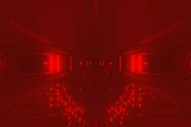 Red Neon Tunnel Mirrored Glow VJ Loop 3:2 surface 60fps Screensaver
