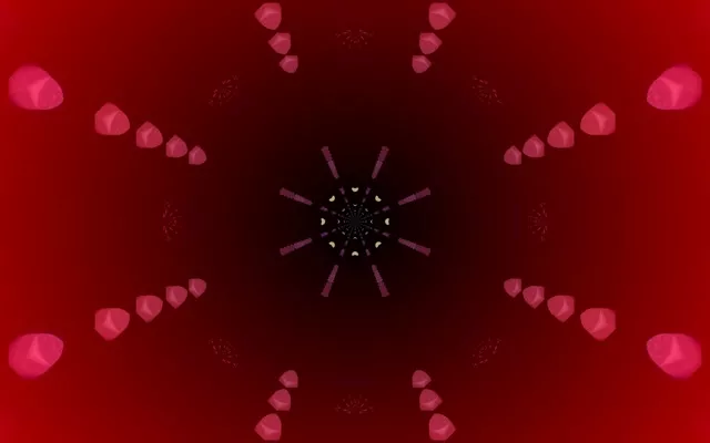 Pulsating Kaleidoscope Neon Tunnel 16:10 MacBook 60fps Screensaver VJ Loop