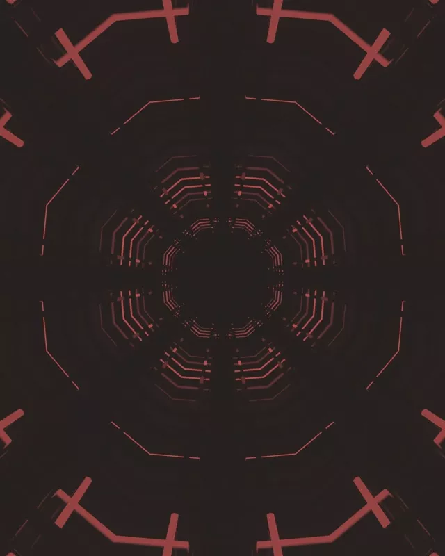 Tunnel Neon Rosso Griglia Ottagono Vj Loop 4:5 Instagram 60fps Screensaver