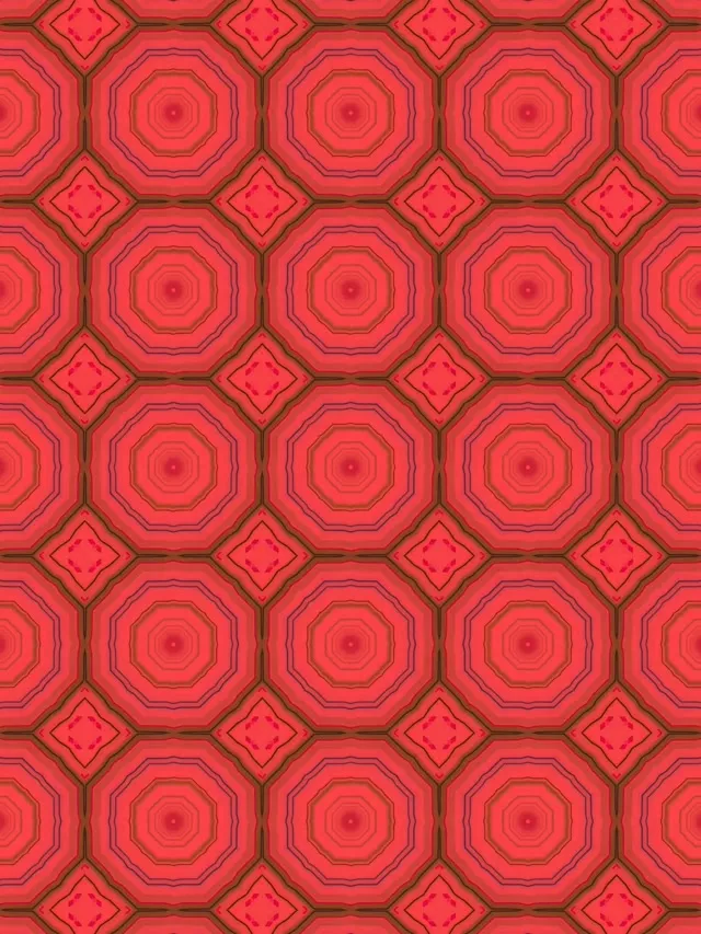 Kırmızı Neon Tünel Sekizgen Desen Ekran Koruyucu 3:4 iPad Portre 60fps VJ Loop