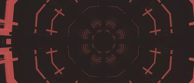 Red Neon Tunnel Octagon Vortex VJ Loop 21:9 Ultrawide 60fps Screensaver