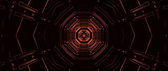 Red Neon Tunnel Octagon Vortex Vj Loop 21:9 Ultrawide 60fps Screensaver