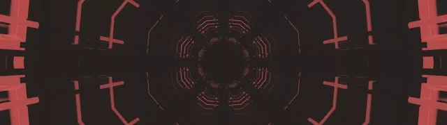 Túnel Neón Vermello Vórtice Octógono VJLoops 32:9 Super Ultraancho 60fps Salvapantallas