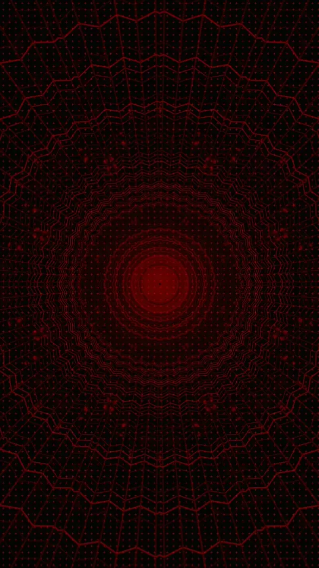 Red Neon Tunnel Pulsating Mandala Grid Vj Loop 9:16 Reels 60fps Screensaver
