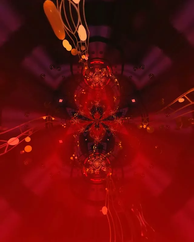Red Neon Tunnel Pulsating Orb VJ Loop 4:5 Instagram 60fps Screensaver