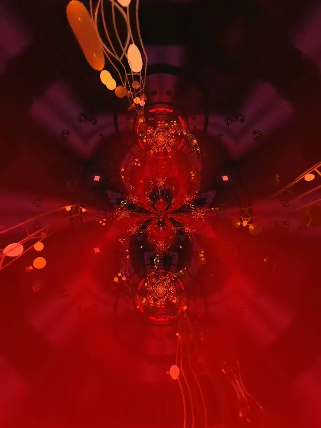 Red Neon Tunnel Pulsating Vortex 3:4 iPad Portrait 60fps Screensaver VJ Loop