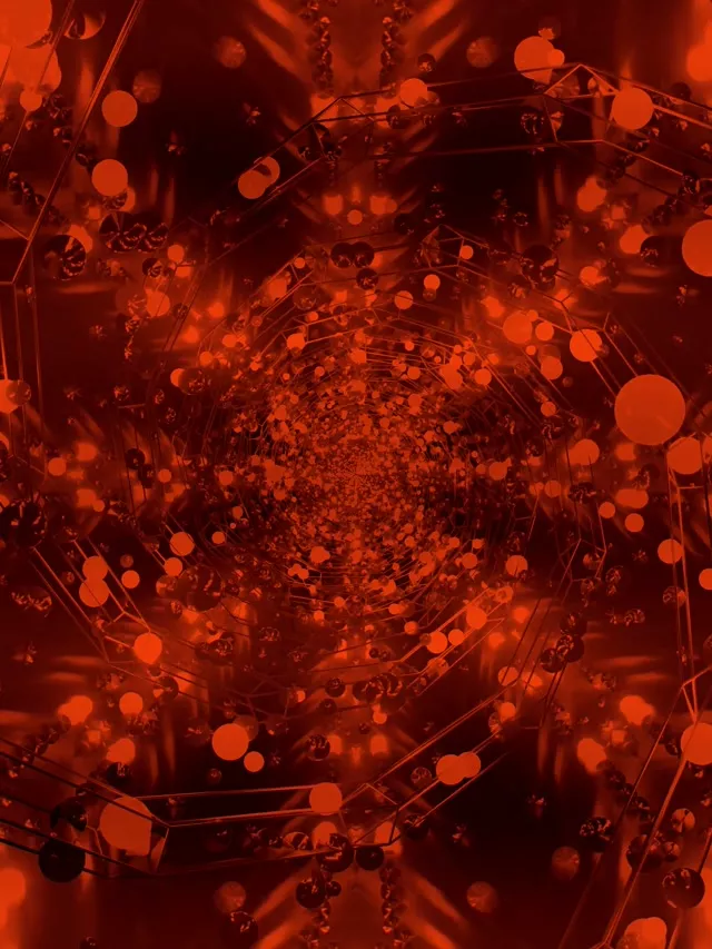 Rød Neon Tunnel Skjermbeskytter 3:4 iPad Portrett 60fps VJ Loop