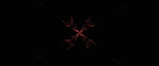 Terowongan Neon Ledakan Bintang Merah VJLoops 2.39:1 Cinemascope 60fps Screensaver