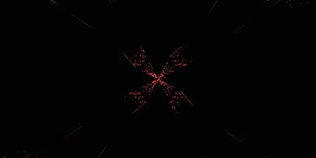 Vj loop đường hầm neon starburst rực rỡ đỏ 2:1 univisium 60fps screensaver