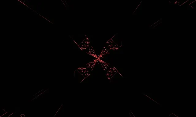 レッド ネオン トンネル ラジエーティング スターバースト 5:3 ワイド 60fps スクリーンセーバー VJ ループ