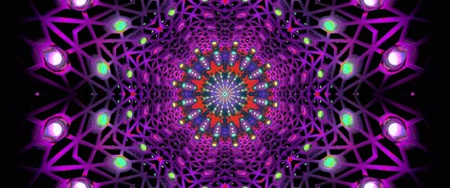 Neon Tunnel Red Fractal Kaleidoscope Burst Vj Loop 2.39:1 Cinemascope 60fps Screensaver