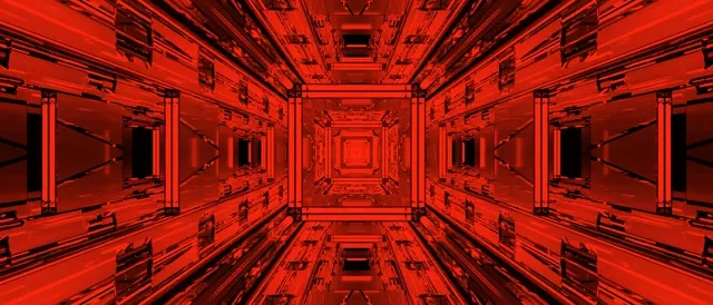 Red Neon Tunnel Fractal Vortex VJ Loop 21:9 Ultrawide 60fps Screensaver