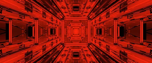 تونل نئون قرمز VJ Loop مربع عقب نشینی گردباد 2.39:1 سینماسکوپ 60fps صفحه نگهدار