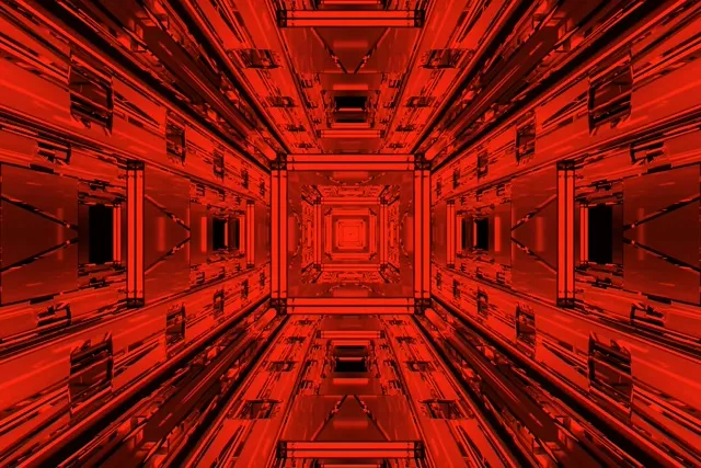 Đường hầm Neon Đỏ VJ Loop | Fractal Square Xoáy | 3:2 Surface 60fps Screensaver